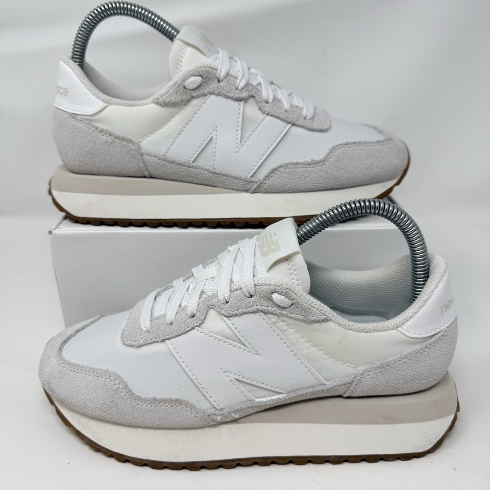 New Balance 237 Women 6.5 B Nimbus Cloud White Moonbeam Suede Shoes WS237NN